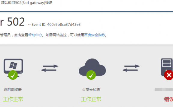 百度云加速提示：源站返回502（bad gateway）错误原因分析