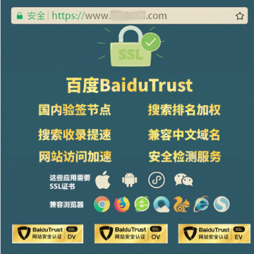 百度BaiduTrust SSL证书 域名型DV HTTPS证书